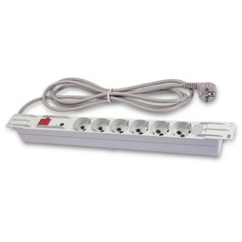 Pannello rack 19” 6 prese Multistandard  con interruttore